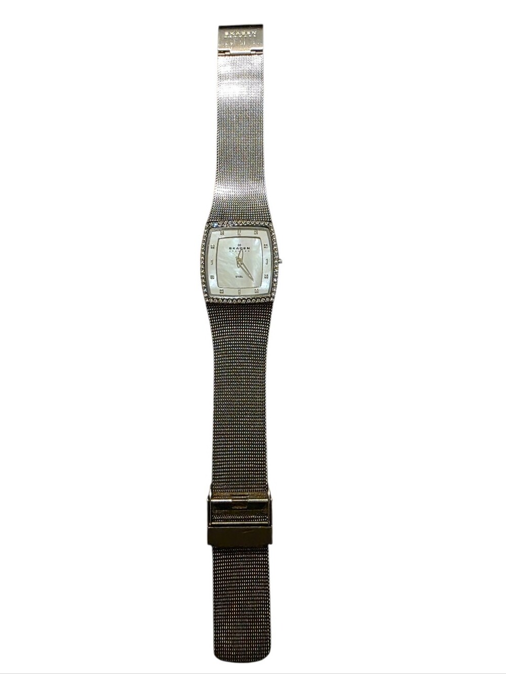 Skagen Silver-Tone Mesh Watch with Crystal Accents - Picture 4 of 4